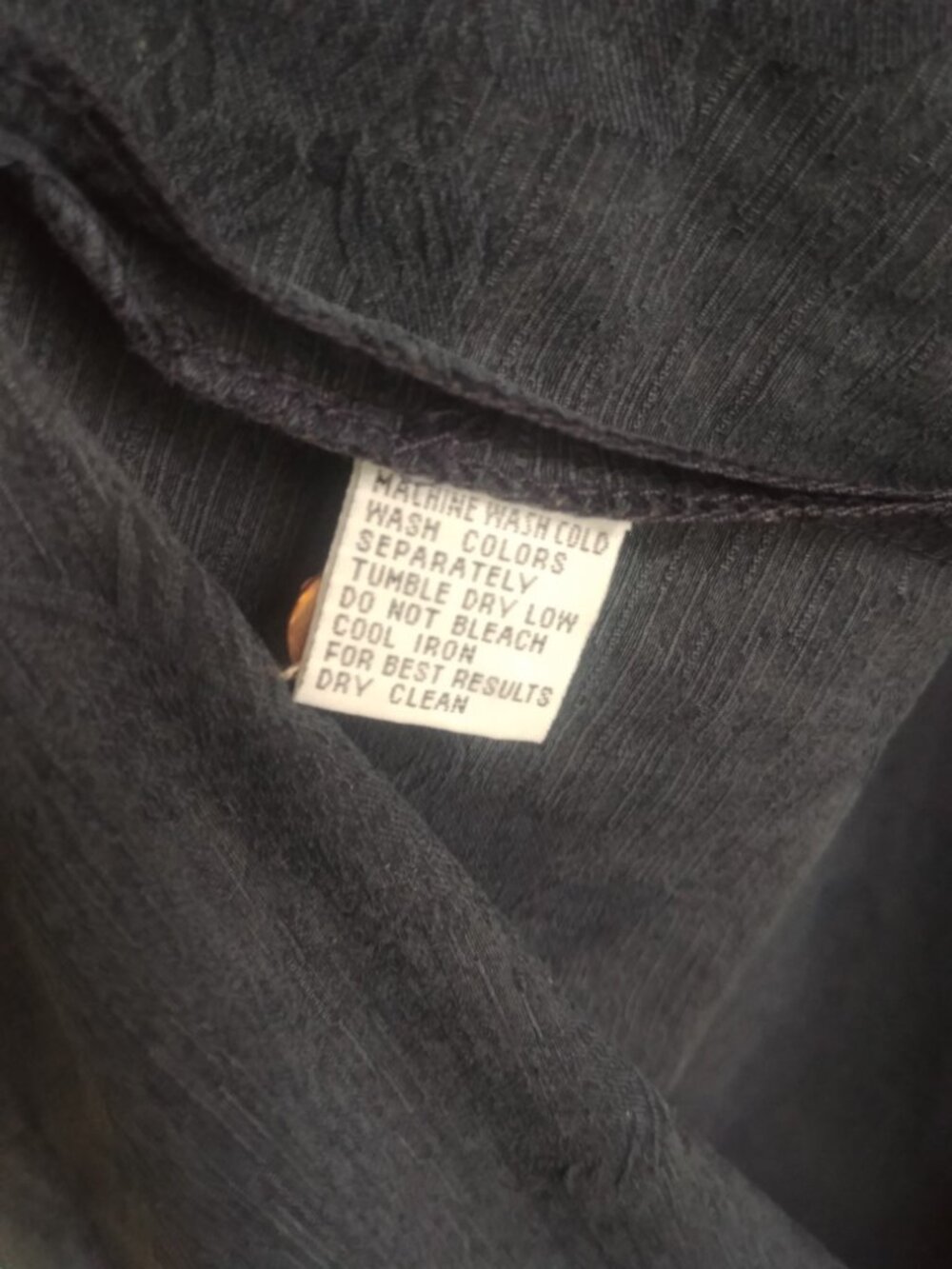 Tommy Bahama Men's Large 100% silk short sleeve button down shirt dark navy blue - Picture 11 of 14